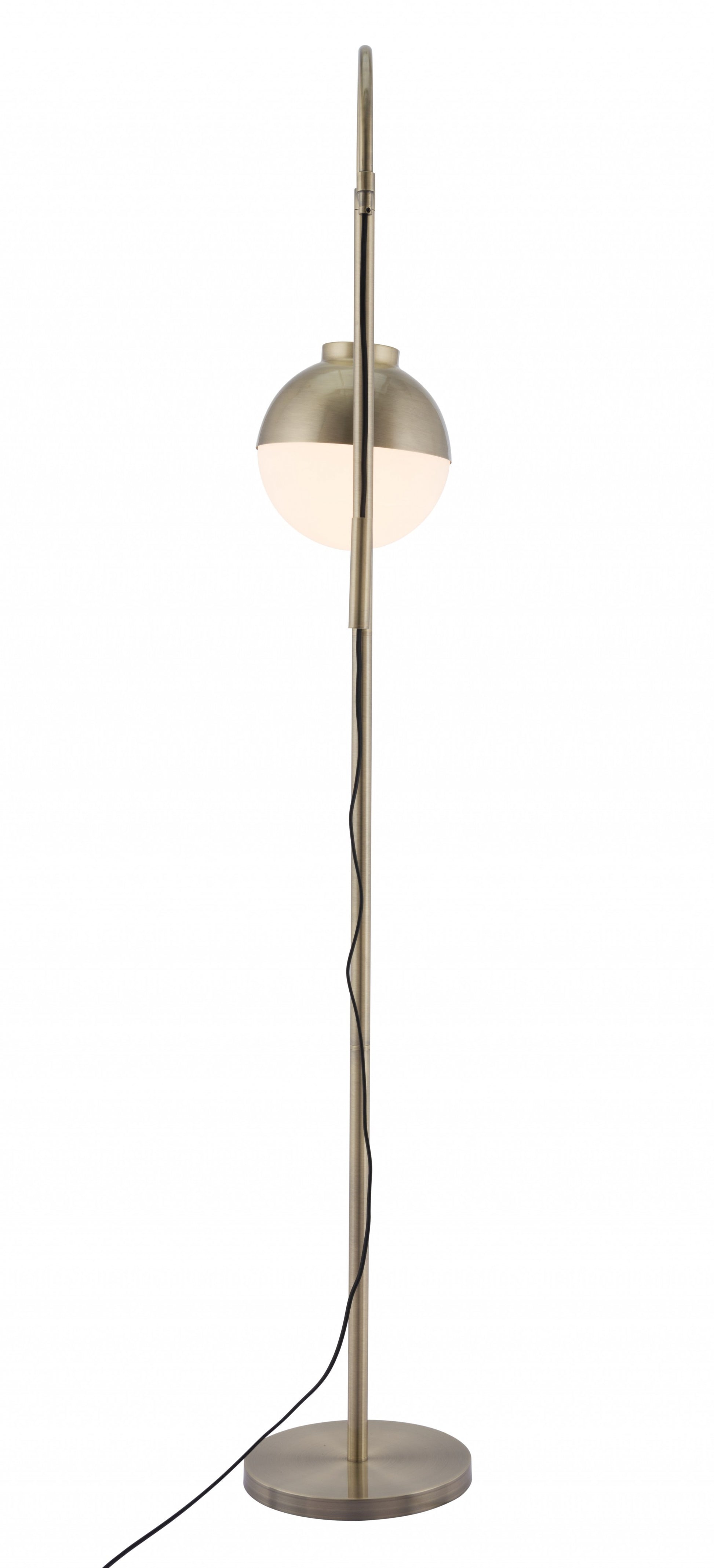 White and Brushed Bronze Crossed Floor Lamp Homeroots Lighting