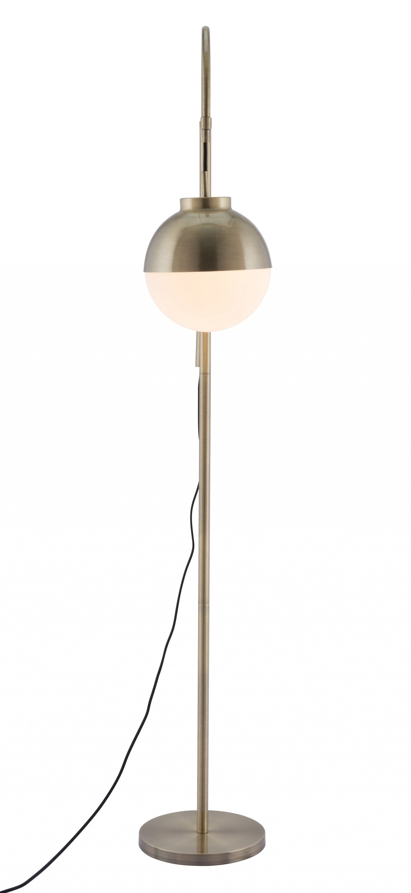 White and Brushed Bronze Crossed Floor Lamp Homeroots Lighting