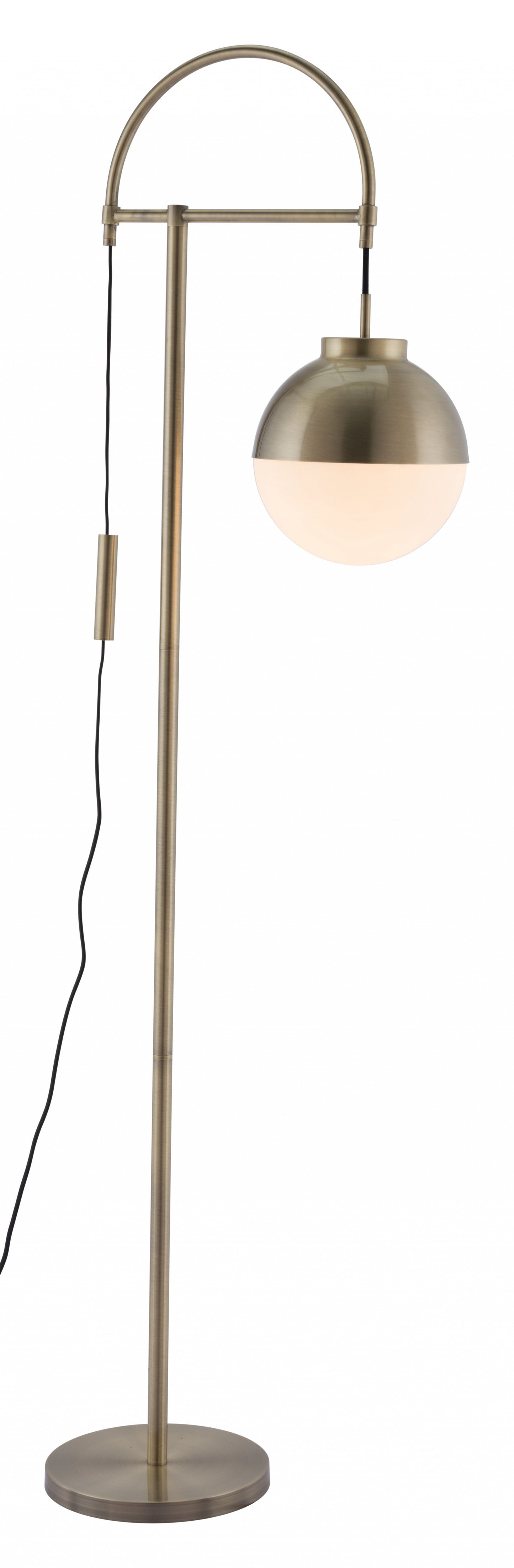 White and Brushed Bronze Crossed Floor Lamp Homeroots Lighting