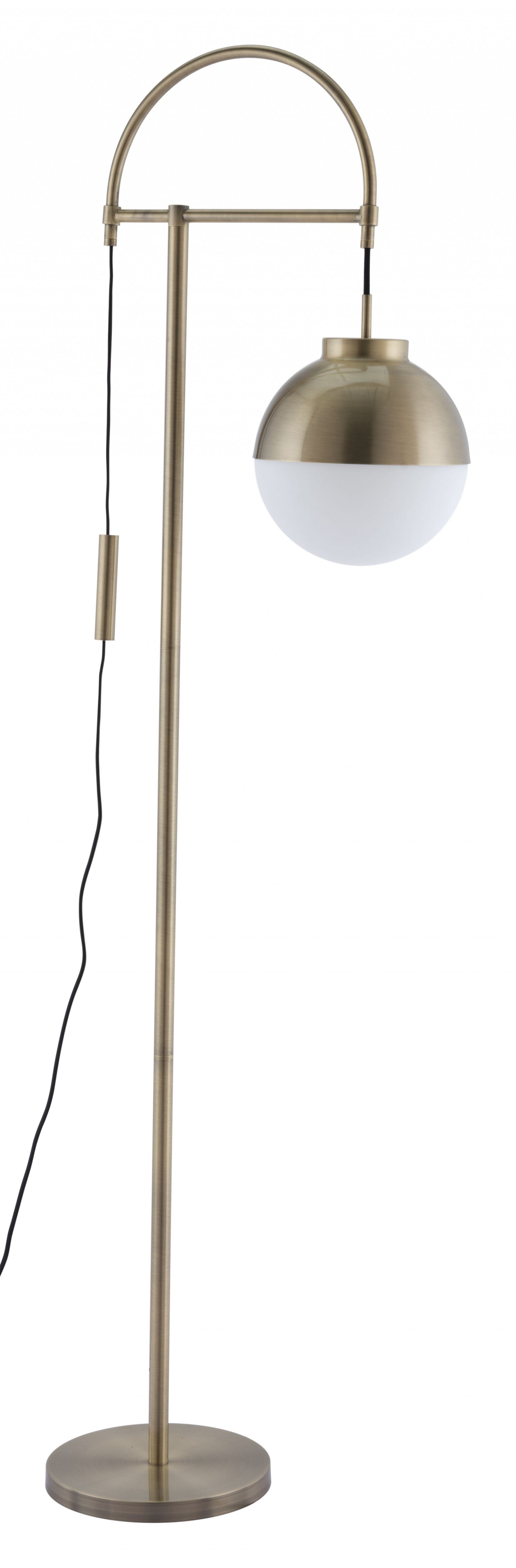 White and Brushed Bronze Crossed Floor Lamp Homeroots Lighting