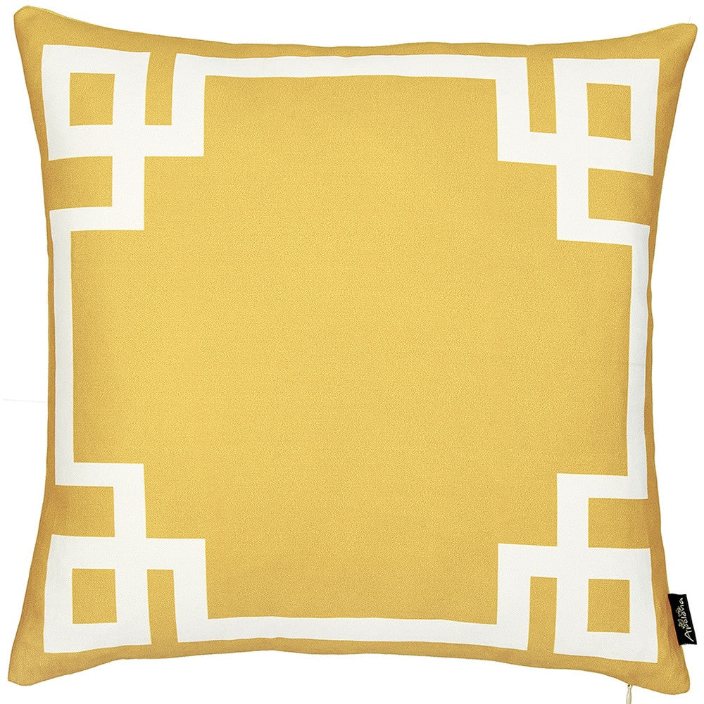 Yellow And White Geometric Decorative Throw Pillow Cover Homeroots Home Decor