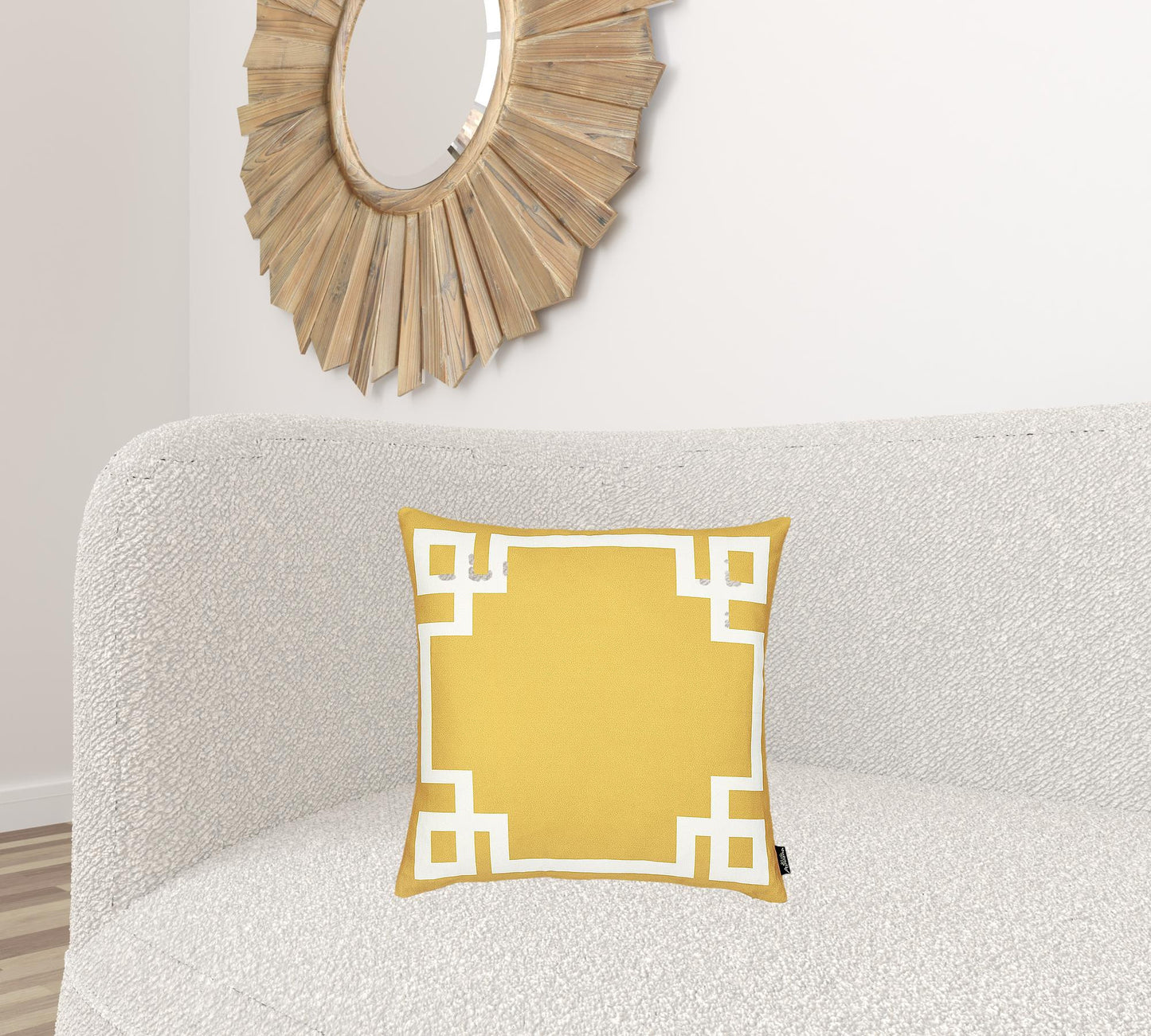 Yellow And White Geometric Decorative Throw Pillow Cover Homeroots Home Decor