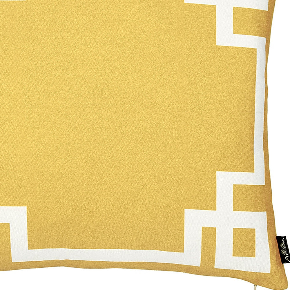 Yellow And White Geometric Decorative Throw Pillow Cover Homeroots Home Decor