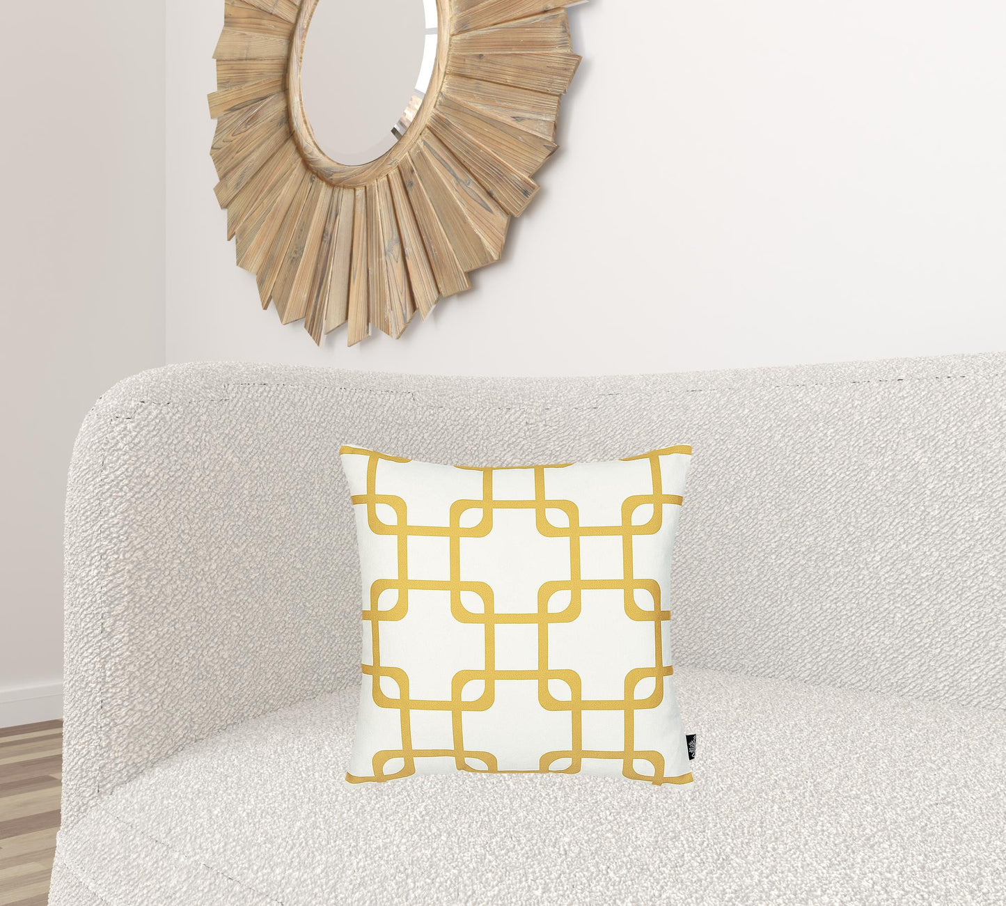 Yellow And White Geometric Squares Decorative Throw Pillow Cover Homeroots Home Decor