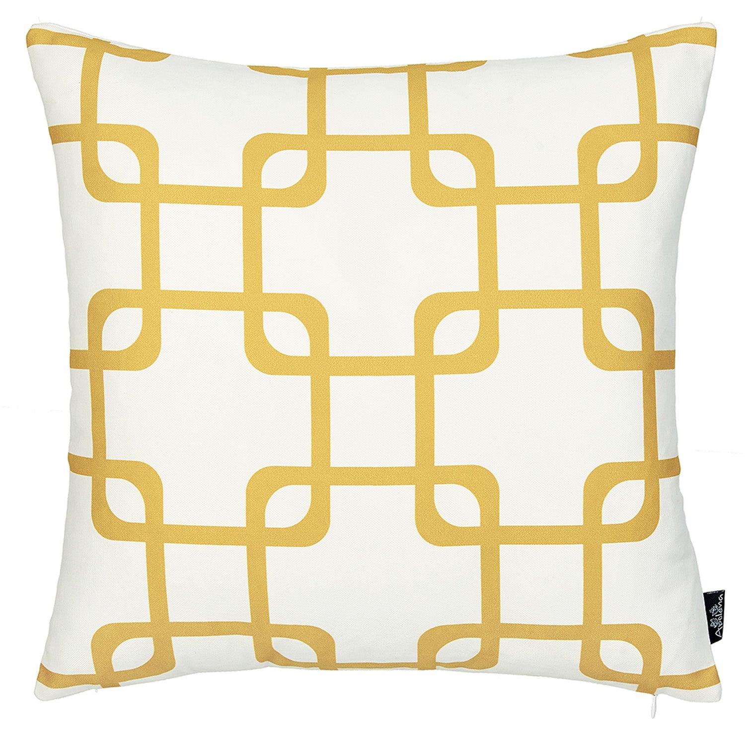 Yellow And White Geometric Squares Decorative Throw Pillow Cover Homeroots Home Decor