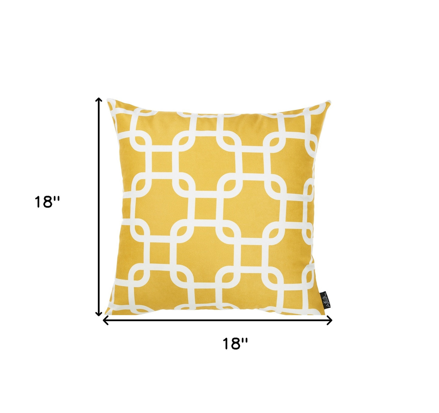 Yellow And White Lattice Decorative Throw Pillow Cover Homeroots Home Decor